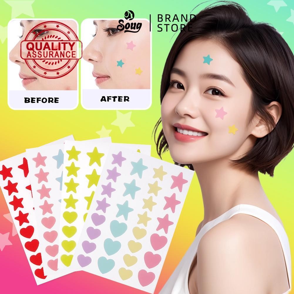 Sug Macaron Heart & Star Shape Double Combination Beauty สติกเกอร์สติกเกอร์ N1m2