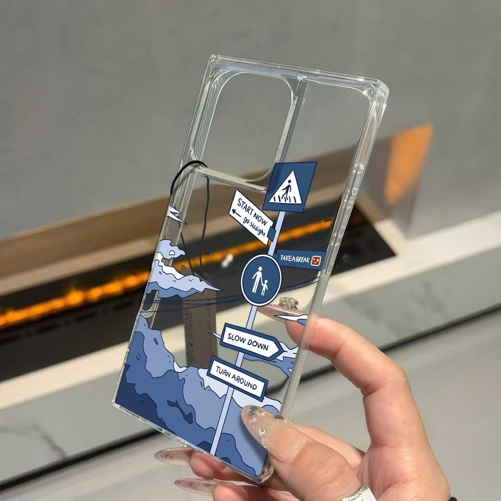 [เคสสี่เหลี่ยม] ป้ายถนนสีดําเหมาะสําหรับ Apple 16ProMax/15/14 Square Simple Creative iPhone13/12 เคสโทรศัพท์ - รูปที่ 2