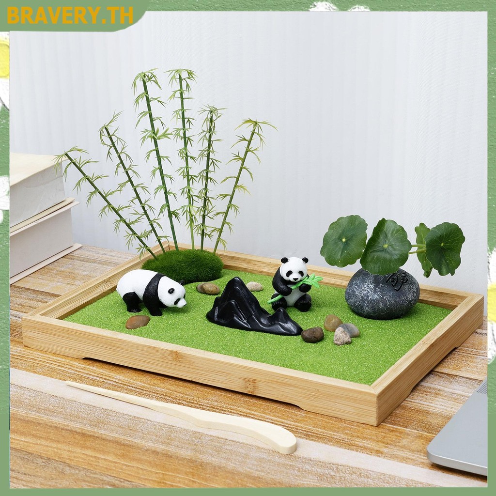Panda Zen Gardens Rake Decor ผ่อนคลาย Mini Zen Garden Kit สําหรับโต๊ะทํางาน SHOPCYC6049