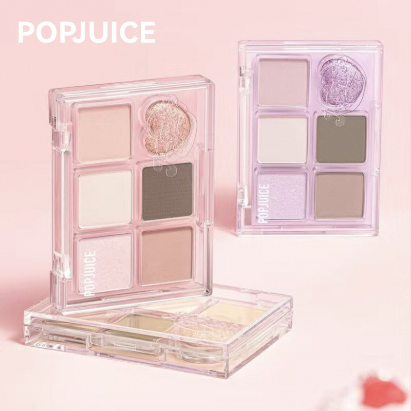 POPJUICE อายแชโดว์ พาเลทอายแชโดว์ 6 สี เพิร์ลเซนต์ แมท นู้ด