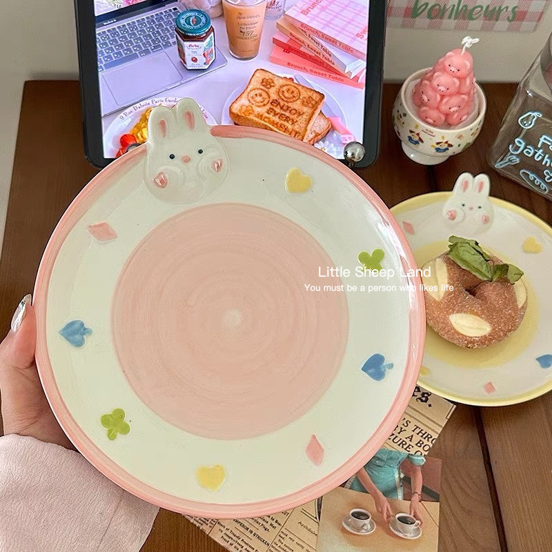 จานเซรามิก จานของหวาน กระต่าย3d ของขวัญวันเกิด - รูปที่ 4