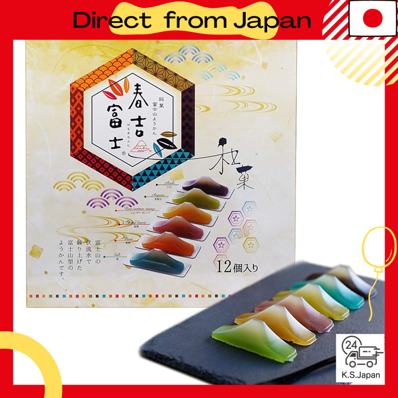 Meiji Food Industry Haruyoshi Fuji Mount Fuji Yokan - 6 flavors, 30g x 12 pieces (2 pieces each of r