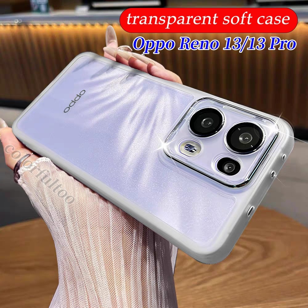 Oppo Reno 13F 5GปลอกชุบสําหรับOppo Reno 14 13 Pro 13Pro 13F 14F Reno13 4G 5Gเคสโทรศัพท์บางเฉียบโปร่งใสนุ่มกรณีAnti Drop Simpleซิลิโคนกล้องป้องกันปกหลัง