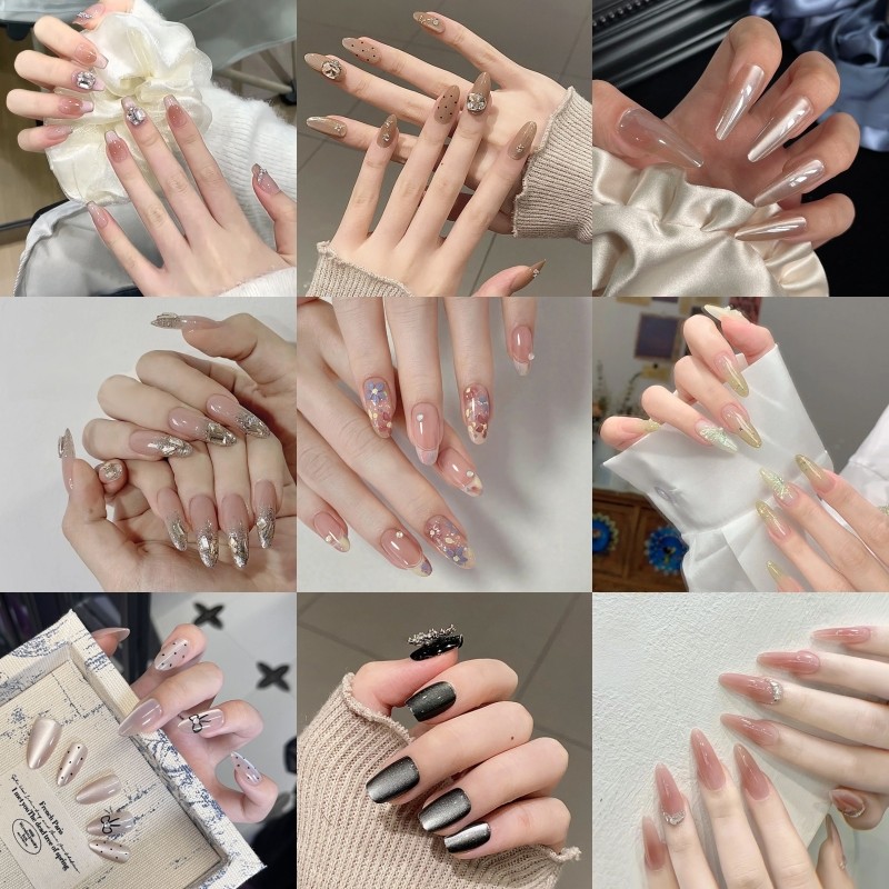 Luxnail รุ่น FN14 พร้อมส่งเล็บปลอมเซต30ชิ้นสุดคุ้มขนาดฟรีไซส์ เล็บปลอมสำเร็จรูปสไตล์มินิมอล