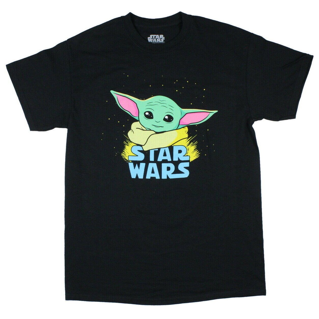 Star Wars Baby Yoda Head Shot เสื้อยืดบุรุษ