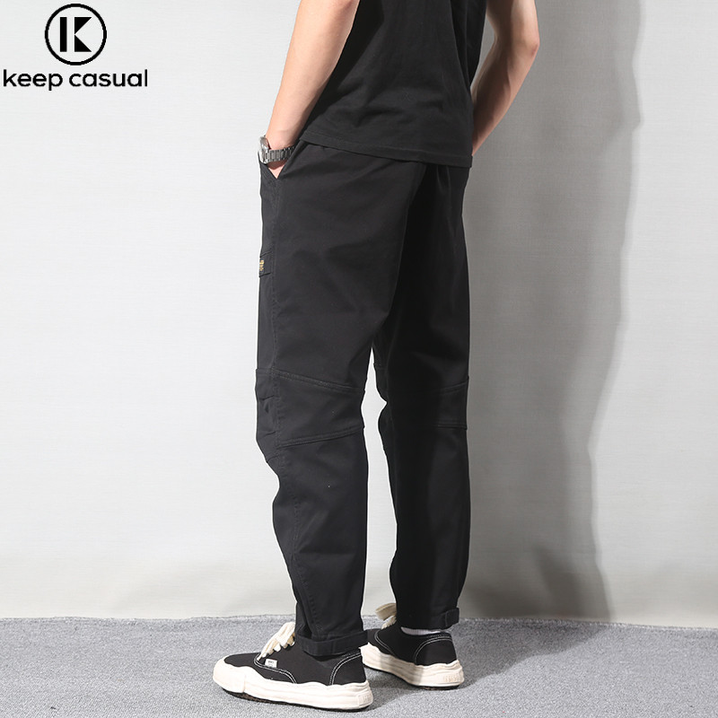 『Keep Casual』 Men's Tapered Overalls Straight Leg Loose Casual Pants - รูปที่ 4