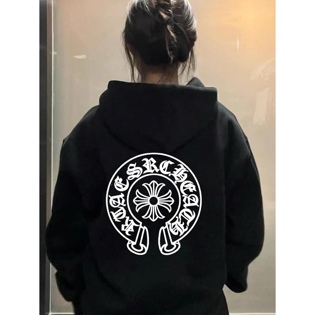 ขายร้อน Chrome Hearts อเมริกันแบรนด์อินเทรนด์ Oversize หลวมนุ่มพรีเมี่ยมเสื้อกันหนาวมีฮู้ดสําหรับบุร