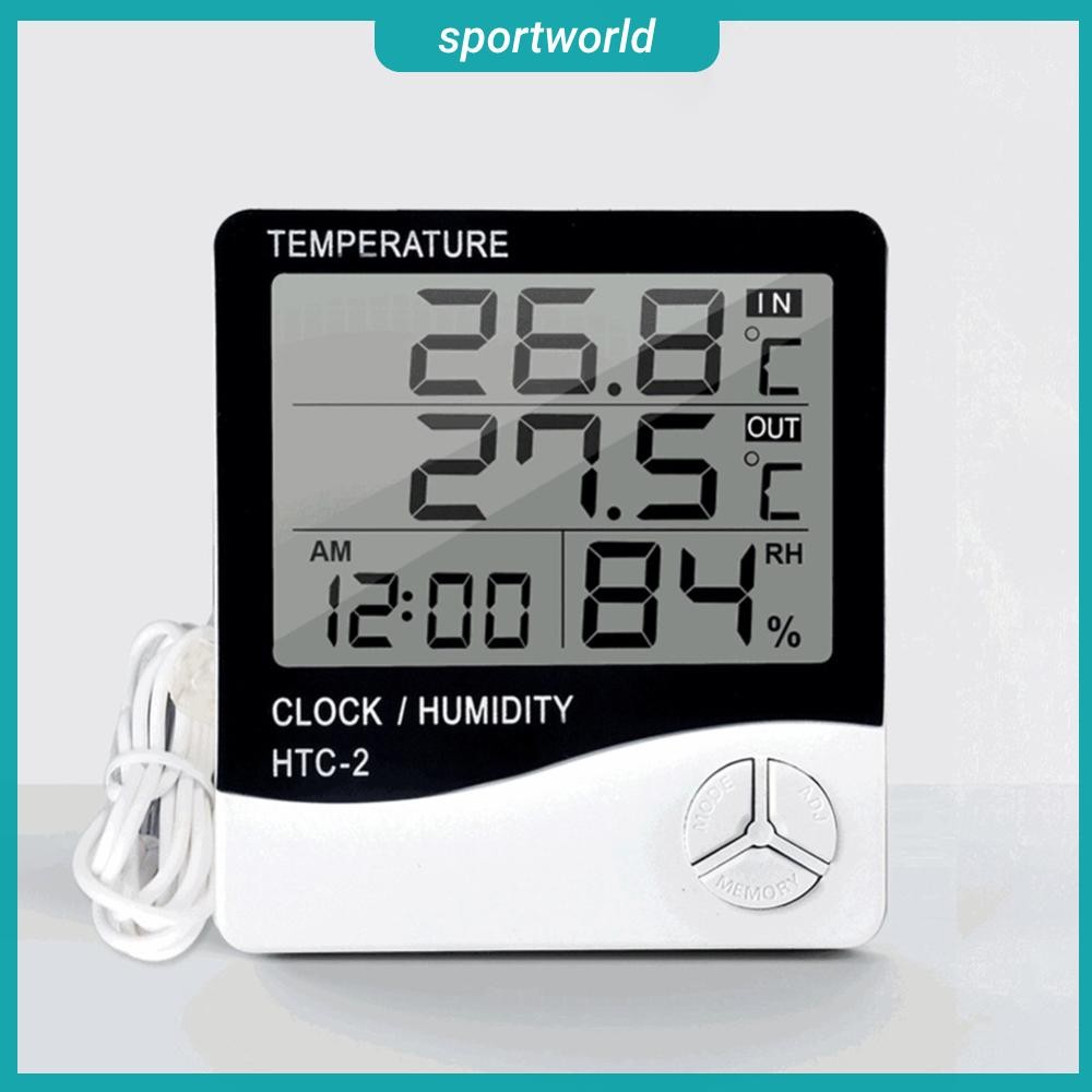 ส่งจากกรุงเทพ เทอร์โมมิเตอร์ดิจิตอล เครื่องวัดความชื้นสัมพัทธ์ เครื่องวัดความชื้นอุณหภูมิ นาฬิกาในร่มกลางแจ้ง H [sportworld.th]
