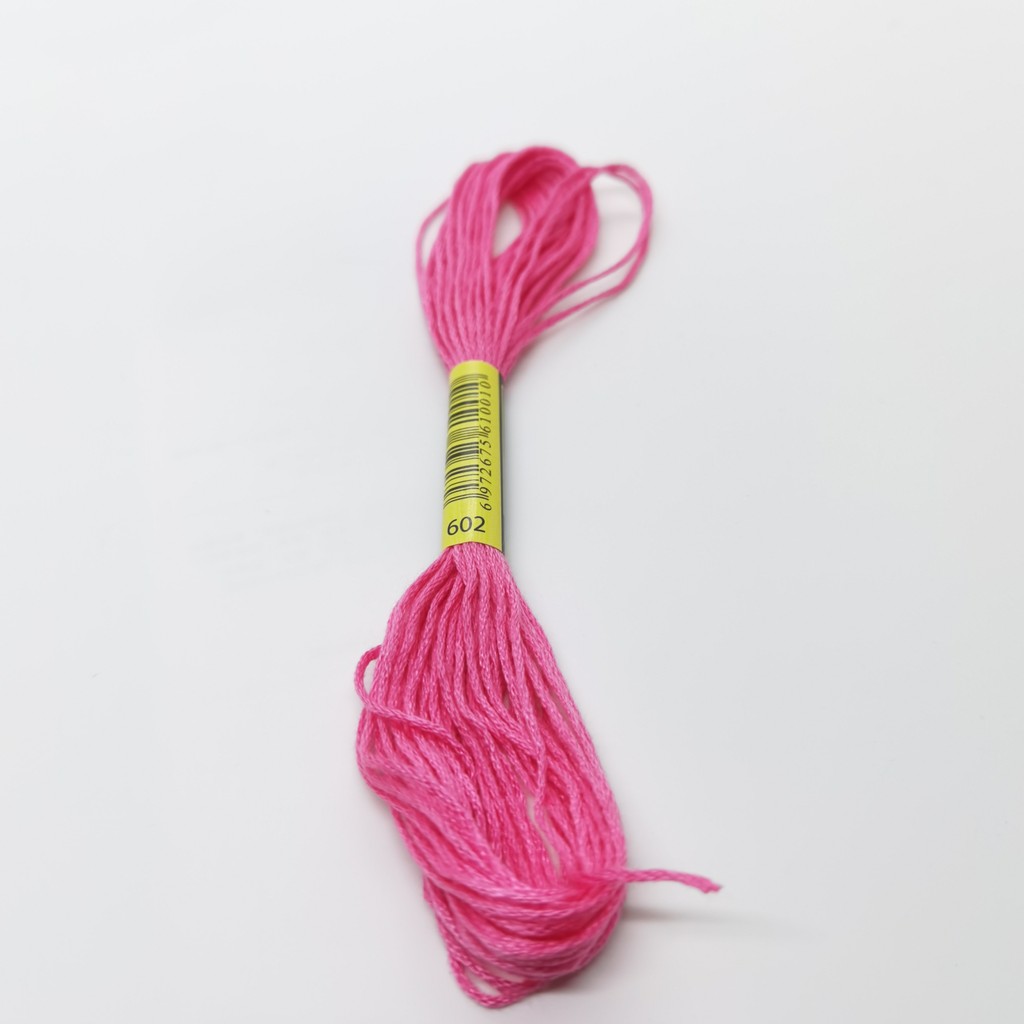 6 Skeins DMC 602 603 604 605 606 ด้ายปักครอสติสพรีเมี่ยมสีรุ้งเย็บปักถักร้อยด้ายไหมขัดฟัน