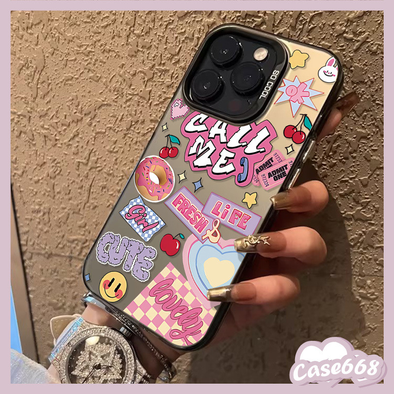 สาวกราฟฟิตีหวานน่ารักโดนัทชีวิตสดนุ่มนวล เคสไอโฟน 15 11 13 16 14 12 Pro Max 7Plus XR 8 7 16 15 14 Plus X XS Max SE 2020