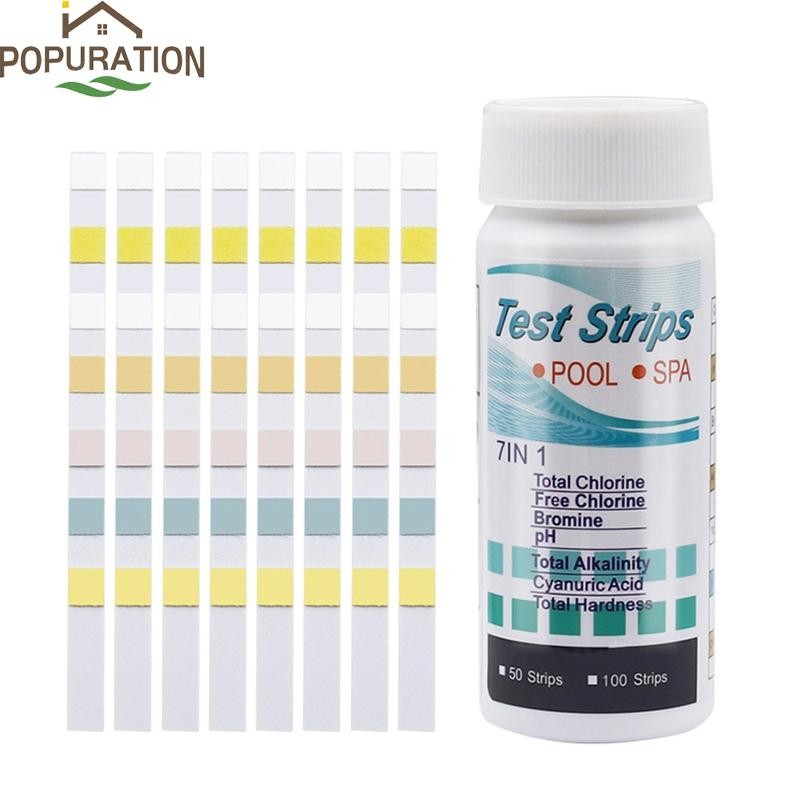 Pop 7 in 1 Pool Spa Test Strips Kit แถบทดสอบที่แม่นยําสําหรับสระว่ายน้ําสปา