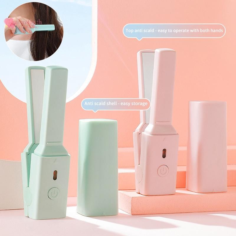 RENBG แบบพกพาน่ารัก USB ผมตรง Stick Hair Straightener หอพักขนาดเล็ก Splint Fluffy Bangs ผมตรง Curling TH