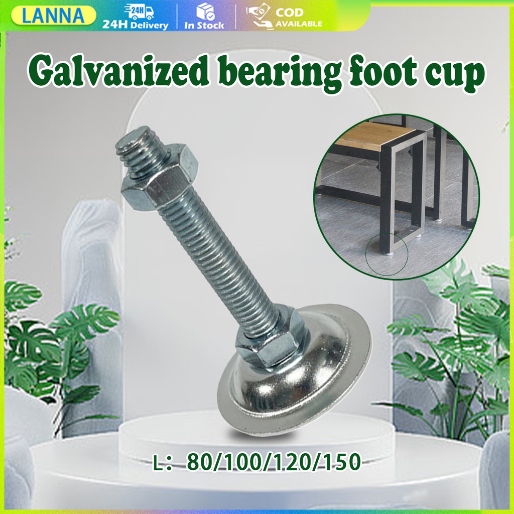 ร้านอยู่ที่ไทย ขาฉิ่งปรับระดับ เหล็กชุบซิงค์  M8 M12 M16 ฐานกลม foot adjustable
