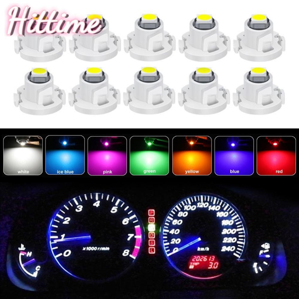 Hittime 10 ชิ้นภายในรถไฟแสดงสถานะ Wedge Dashboard Warming เครื่องมือ T3 Led T4.2 T4.7 หลอดไฟ Led Canbus 3030SMD 12 โวลต์โคมไฟอัตโนมัติ E5Y8