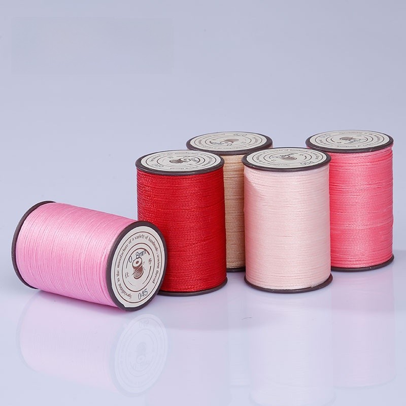 ด้ายขี้ผึ้งกลม 0.8 มม. 50 ม. สำหรับงาน DIY ทำมือ เชือกขี้ผึ้งหนัง ด้ายความแข็งแรงสูง ด้ายเย็บผ้า ด้ายขี้ผึ้งโพลีเอสเตอร์