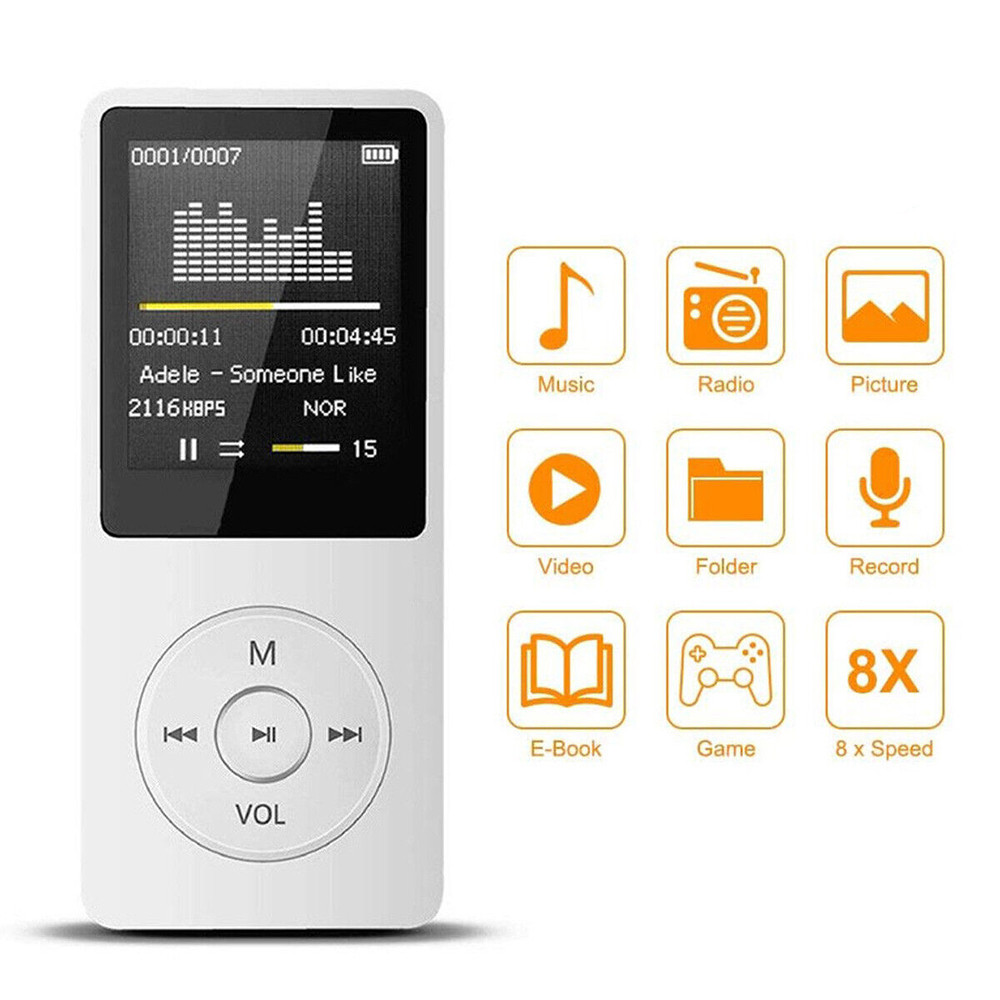 แบบพกพามินิmp3เครื่องเล่นไฮไฟเพลง เครื่องวอล์คแมน 4.0บลูทูธสนับสนุนสองทางส่งวิทยุ เอฟเอ็ม เครื่องบันทึกเสียงหนังสือ อัตโนมัติดู