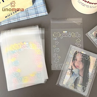 🎈50pcs ถุงซีลการ์ตูน กราฟฟิตี ถุงกาวตนเอง ถุงบรรจุ Opp โปร่งใส unomma
