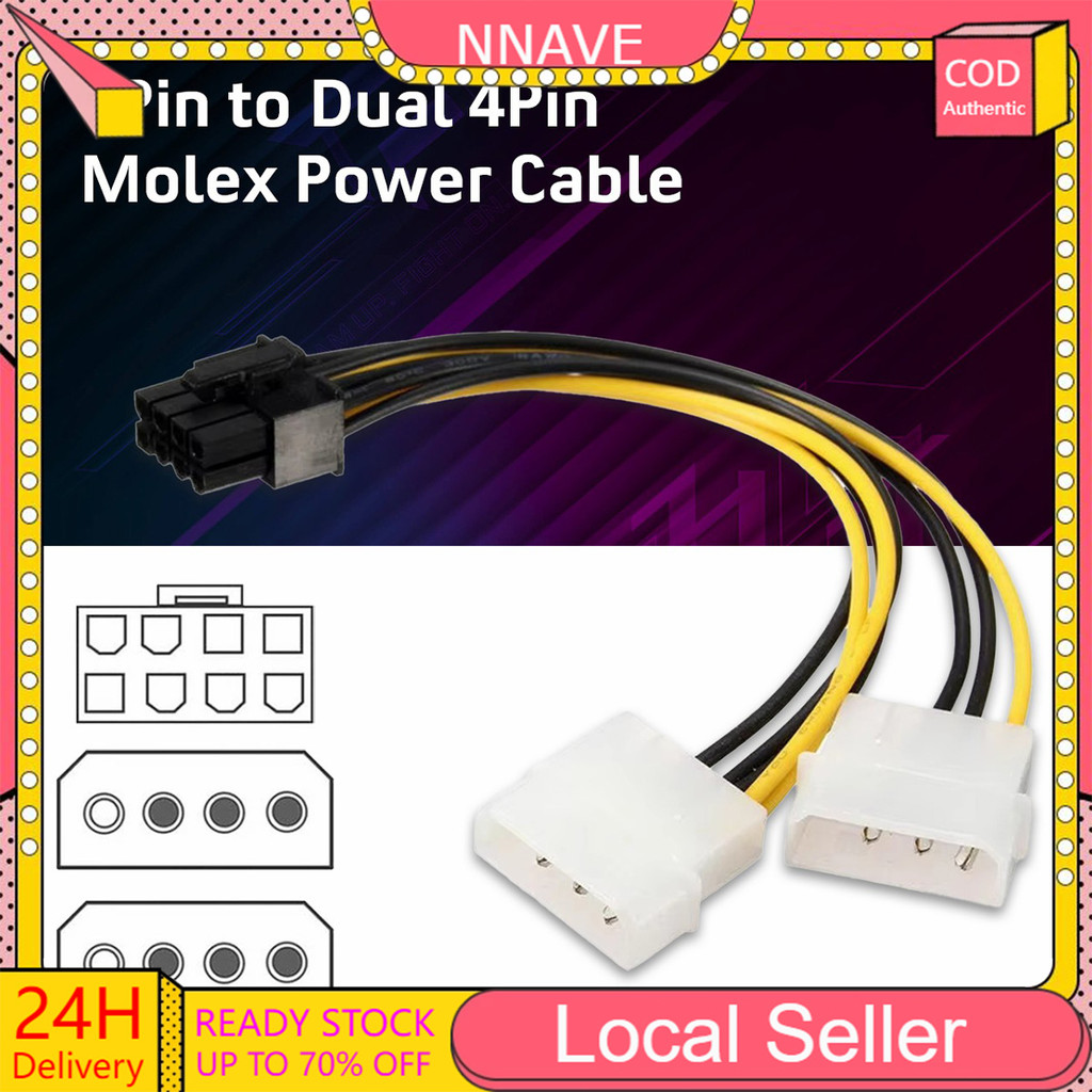 Cpu Power Cable 18CM Dual 4 Pin to 8 Pin EPS Power Cable IDE Power Converter Cable Port Dual 4 Pin Y
