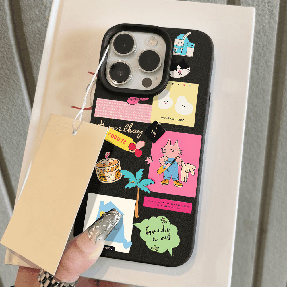 เคสโทรศัพท์ For iPhone 13 11 17 pro max Case iPhone 11 15 16 pro max 14 12 pro max XR XS Max ผิวสัมผัสสุดน่ารัก