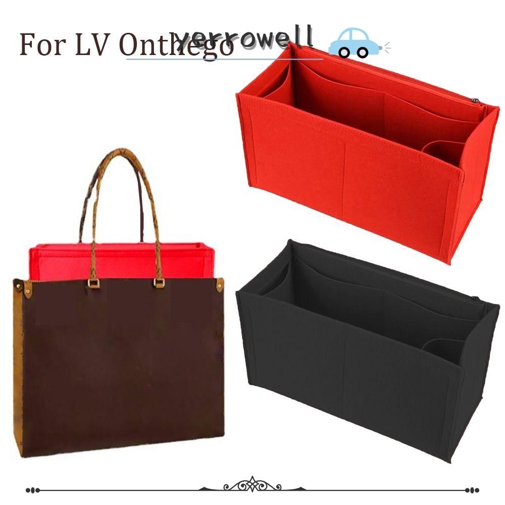 Yerrowell กระเป๋าถือ Felt Organizer ภายในสําหรับ LV Onthego แบบพกพา