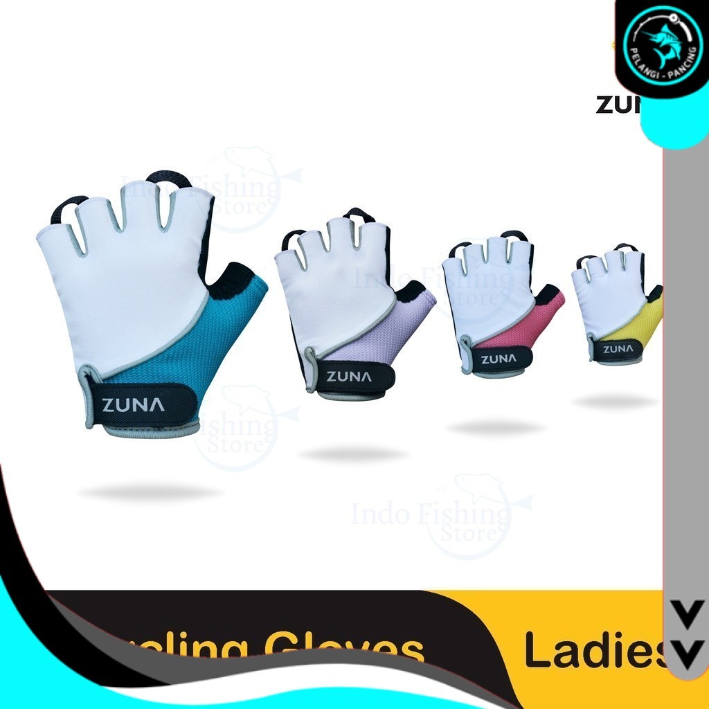 Zuna Gloves Cycling Ladies Classic Cycling Gloves สําหรับผู้หญิง - ตกปลาสีรุ้ง