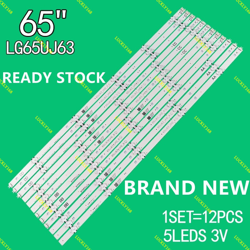 คลังสินค้าพร้อม 12 ชิ้น/เซ็ต LED strip สําหรับ LG 65UJ6300 65UJ630T 65UJ632T 65UJ630V 65UJ634V 65UJ5