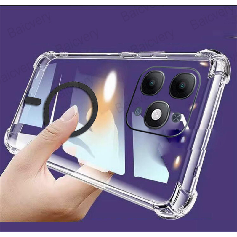 เคสโทรศัพท์สําหรับ ITEL A90 A6610L ฝาครอบซิลิคอนอ่อนเกราะป้องกันเต็มรูปแบบพร้อมสติกเกอร์แม่เหล็ก