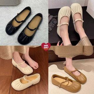 รองเท้าส้นแบนแบบหัวปิด PVC ใส่นุ่มไม่กัด