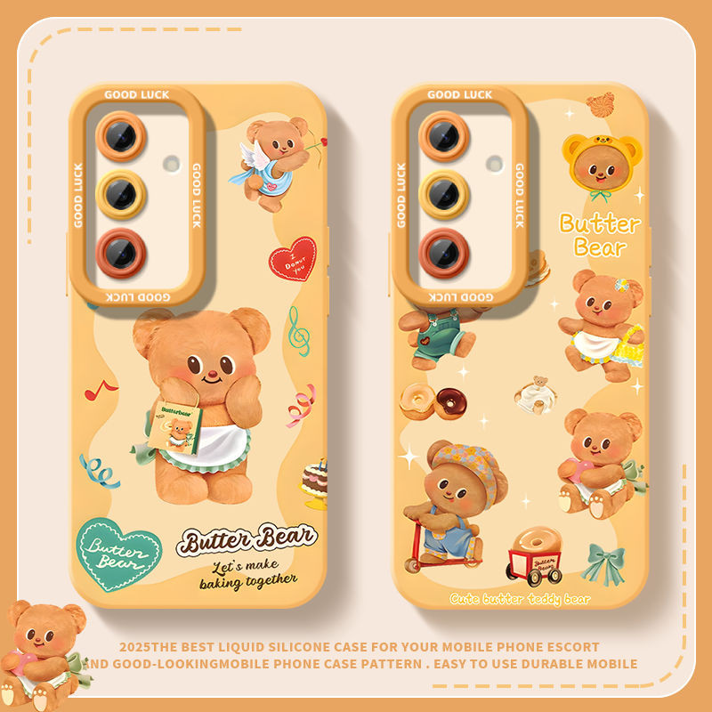 Butter Bear เหมาะสําหรับ Samsung s25ultra เคสโทรศัพท์ s24Plus Soft s23/s22 กันกระแทก s21