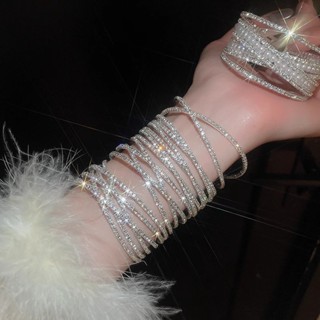 สร้อยข้อมือหลายชั้น เพชรสังเคราะห์ฝัง สำหรับผู้หญิง ราคาประห…