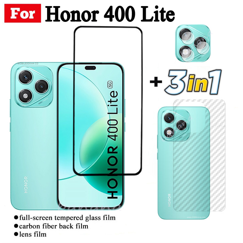 3 IN 1 Honor 400Lite ฟิล์มกระจกนิรภัยสําหรับ Honor 200Lite Honor X7C X8C X6C คลุมทั้งหมดป้องกันหน้าจ