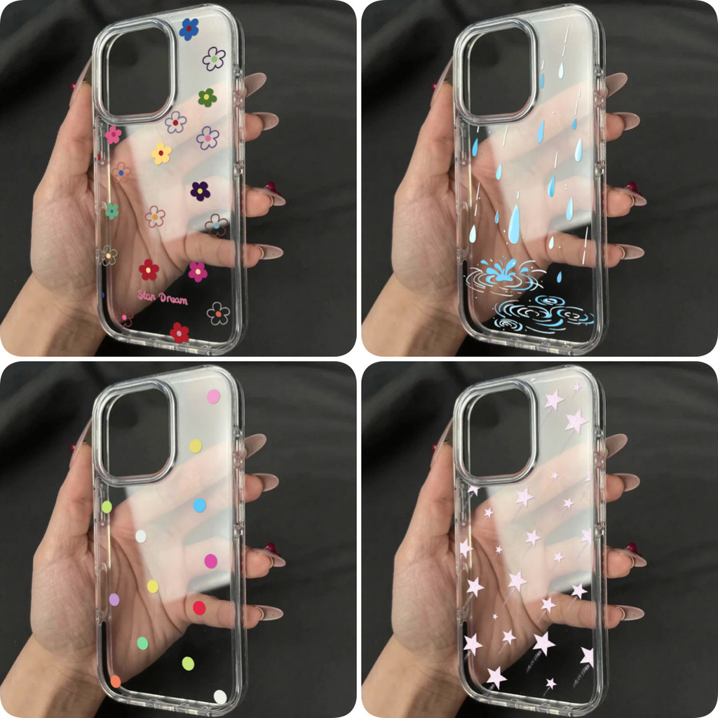 INS เหมาะสำหรับ Samsung A56 A55 A36 A35 A16 A26 A06 A15 4G S25 Ultra เคสโทรศัพท์มือถือ TPU ใสกันกระแทกลายการ์ตูนคลื่นจุด