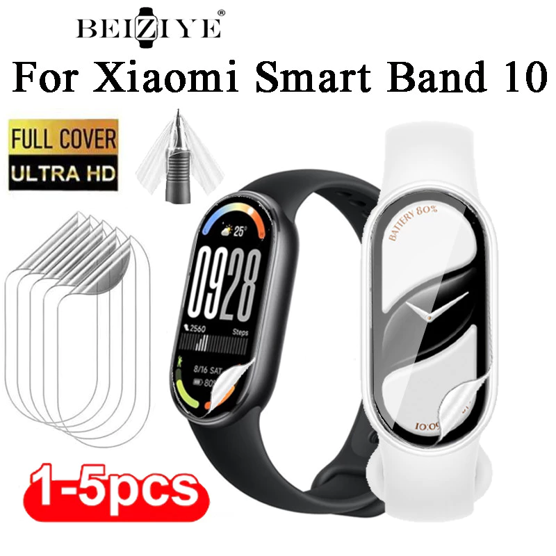 ฟิล์มไฮโดรเจลสําหรับ Xiaomi Smart Band 10 ฟิล์มกันรอยหน้าจอสําหรับ Xiaomi Band10 Clear Cover Films