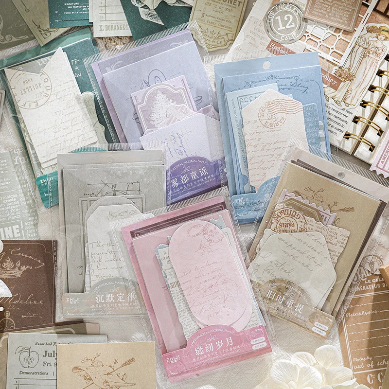 Journal GO 20pcs Vintage ป้ายสติกเกอร์สําหรับแท็กตกแต่ง Scrapbooking อุปกรณ์ Retro ตั๋วสติกเกอร์ Jun