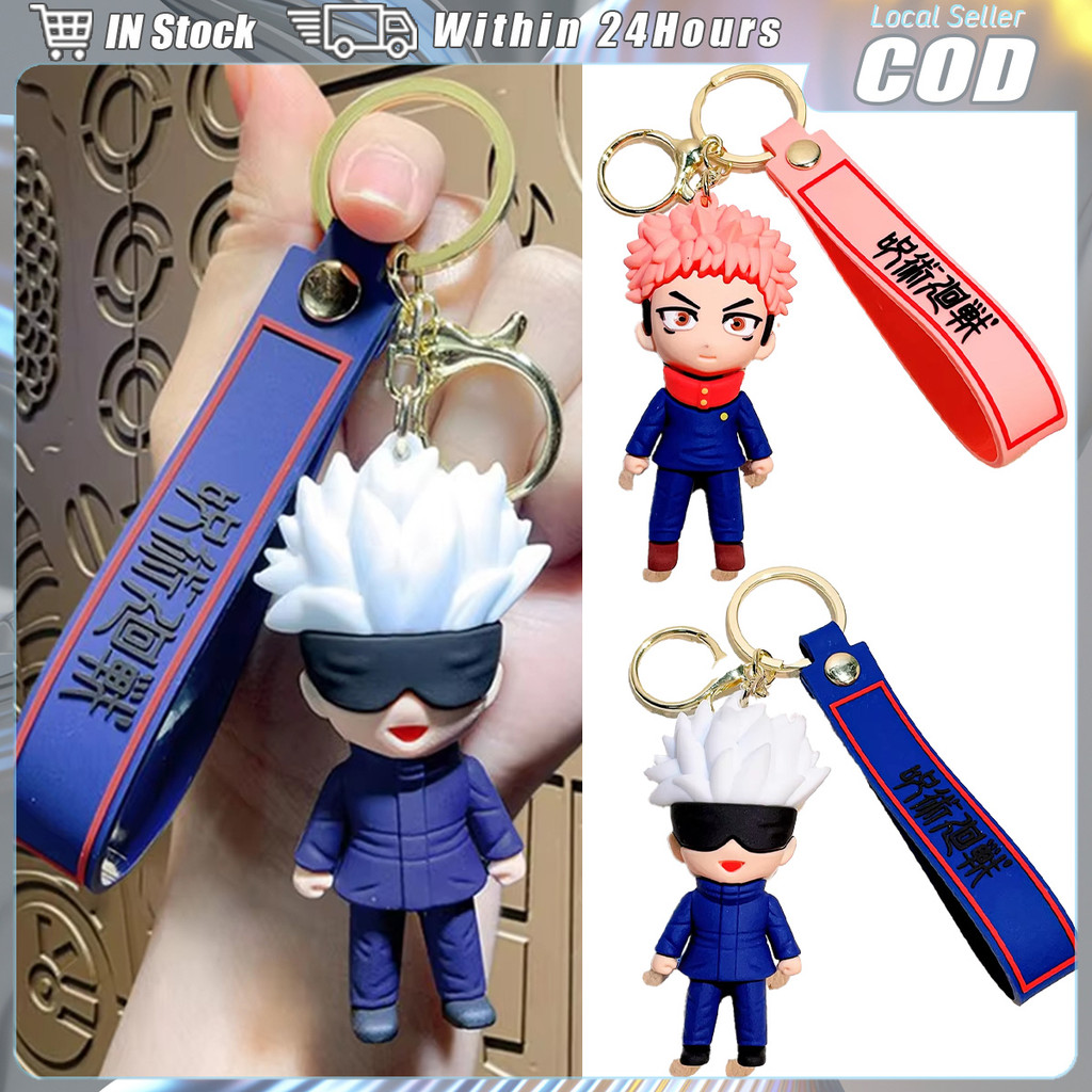 Jujutsu Kaisen พวงกุญแจ Gojo Satoru Itadori Yuji พวงกุญแจที่กําหนดเองการ์ตูนเครื่องประดับตลกสําหรับเ
