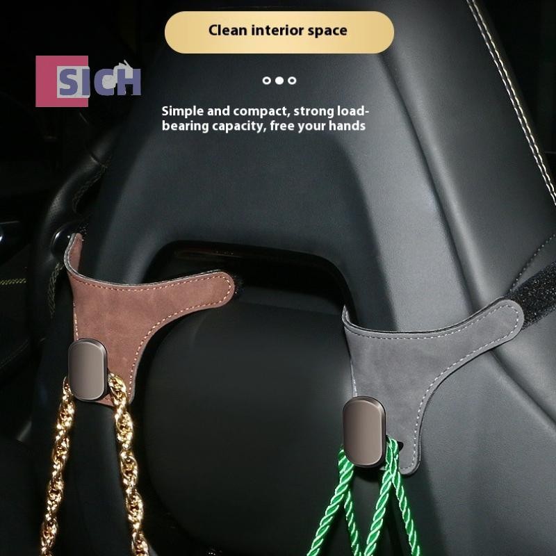 [Sich] Pu Leather Auto Sports Seat Back Hook Organizer Car Sports Seats Hook Car Back Seat Storage Hanger Organizer สําหรับกระเป๋าถือกระเป๋าใหม่
