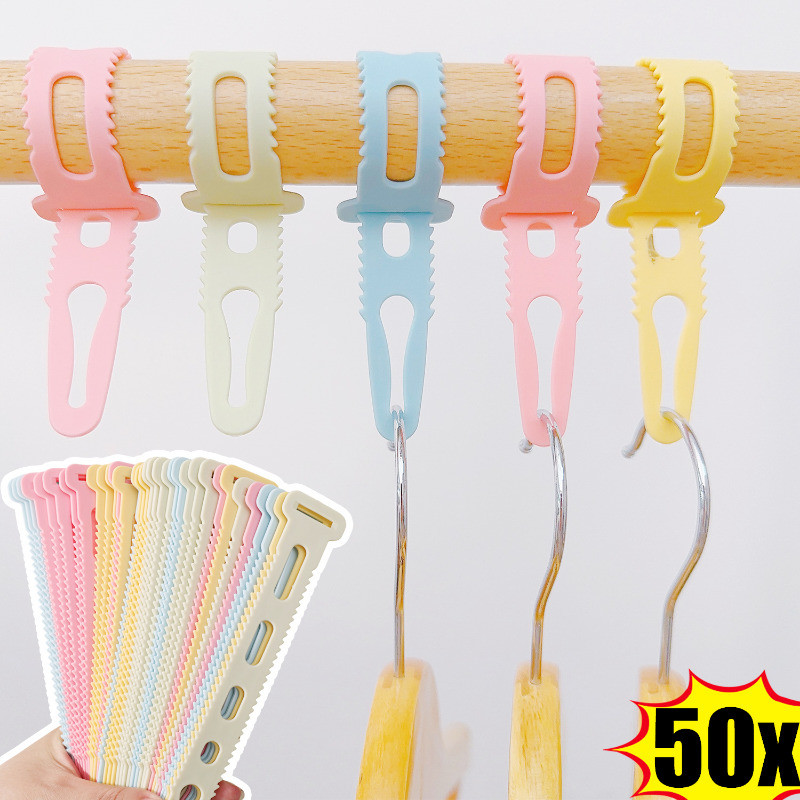 คลิปหนีบไม้แขวนเสื้อกันลมและที่เก็บสายเคเบิล | TPR Material Anti-Fall Clips with 4 Color Options Storage for Closet/Workspace Accessories (16.3cm)