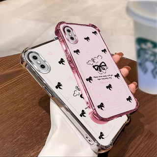 เคสสําหรับ iPhone X XS XS MAX เคสโทรศัพท์ TPU 2025 กันกระแทกการออกแบบใหม่รักโบว์อุปกรณ์เสริมฝาครอบ SZ26