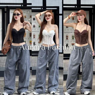 Aurora🛒พร้อมส่ง🚚 (รูปถ่ายจากงานจริง) เสื้อสายเดี่ยว เสริมฟอง…