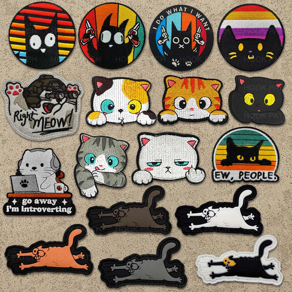 Patch ตลก Meme I Do What I Want Cat Ew พร้อมตะขอ สำหรับกระเป๋าเป้ หมวก และเสื้อผ้า