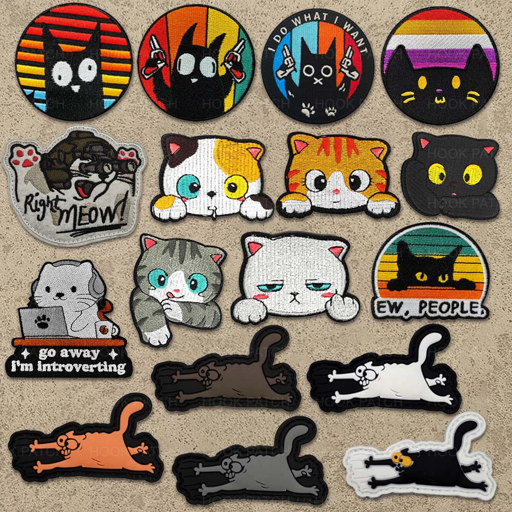 Patch ตลก Meme I Do What I Want Cat Ew พร้อมตะขอ สำหรับกระเป๋าเป้ หมวก และเสื้อผ้า