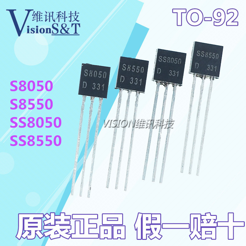 Triode S8050 SS8050 S8550 SS8550 TO-92 In-Line Power ทรานซิสเตอร์พร้อมสต็อก