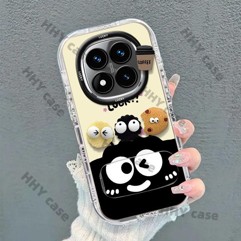 เคส Redmi Note 14 5G เคส Redmi Note 14 Pro 5G เคส Redmi Note 14 Pro Plus 5G เคส Healing Smile โปร่งใส Shock-Absorbing โทรศัพท์มือถือกรณีโทรศัพท์มือถือสายคล้องกล้องป้องกัน - รูปที่ 3