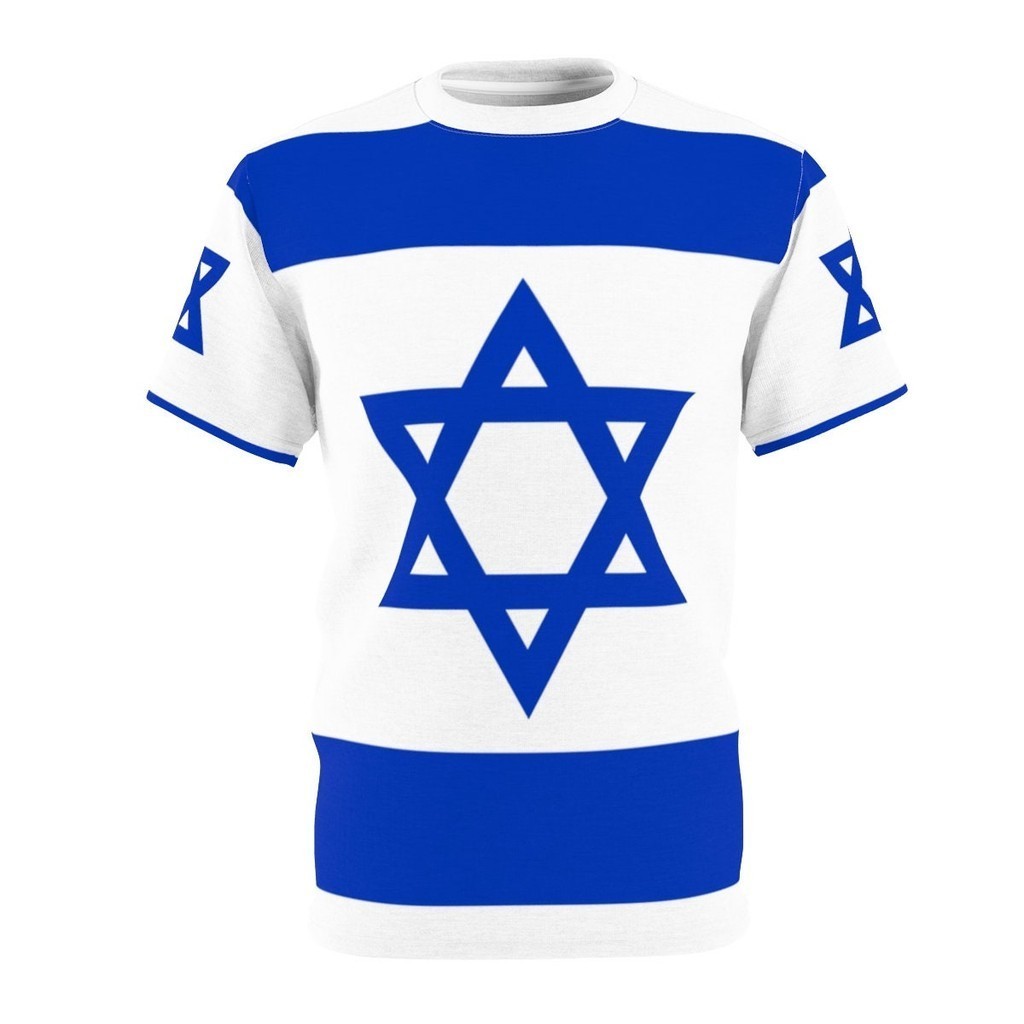 เสื้อยืดโอ-คอ แขนสั้น ลายธงอิสราเอล สไตล์ฮิปฮอปสำหรับผู้ชาย