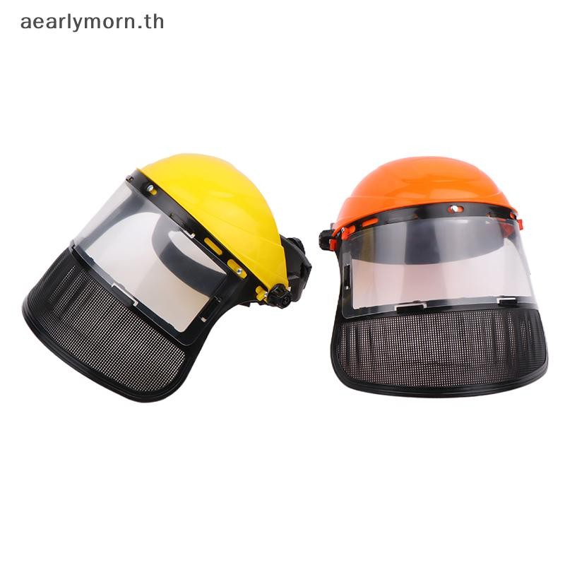 AA Garden Grass Trimmer หมวกนิรภัยหมวก Full Face ตาข่ายหน้ากากป้องกันสําหรับ Logging เครื่องตัดแปรง Forestry ป้องกัน TH
