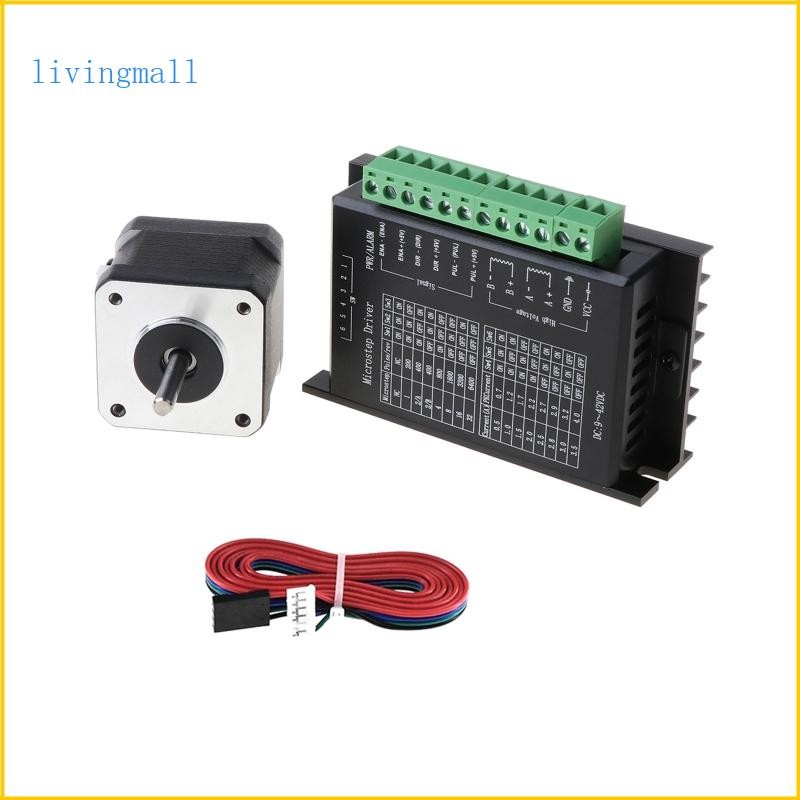 LIVI เครื่องพิมพ์ Nema17 Stepper Motor TB6600 มอเตอร์ไดร์เวอร์ 17HS4401-S ชุดมอเตอร์ + สาย