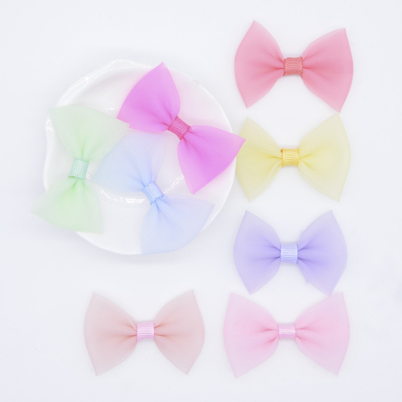 32 ชิ้นสีสดตาข่าย Bow Tie Appliques แพทช์สําหรับงานฝีมือ DIY Headwear คลิปเสื้อผ้าหมวกอุปกรณ์เย็บผ้าอุปกรณ์ตกแต่ง