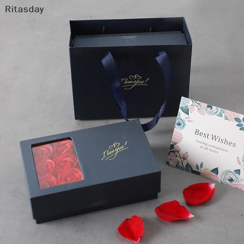 Ritasday I Love You กล่องเครื่องประดับดอกไม้อมตะกล่องเครื่องประดับดอกกุหลาบหน้าต่างของขวัญกล่องแหวนต่างหูจี้สร้อยคอกล่องเครื่องประดับใหม่