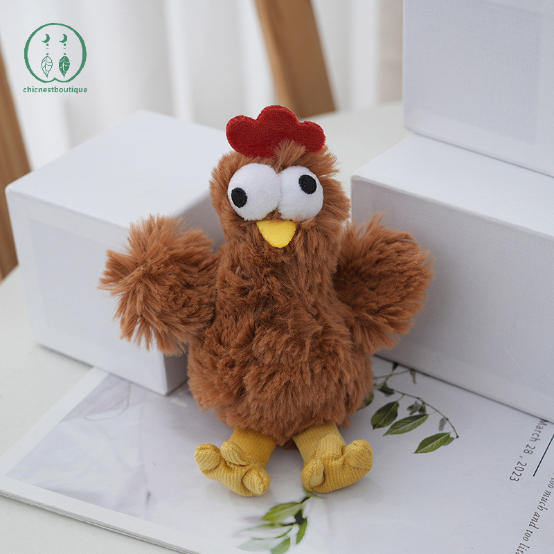 [Chicnest] ตลกตุ๊กตาไก่ไข่ Laying Hens พวงกุญแจการ์ตูนสัตว์ไก่จี้พวงกุญแจรถกระเป๋าสร้างสรรค์แขวนตกแต่ง Boutique