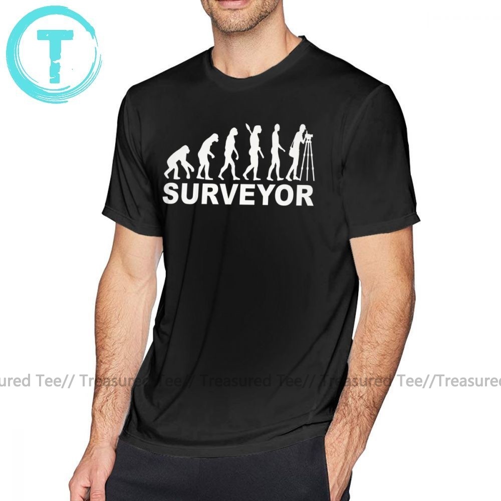 Surveyor T เสื้อ Evolution Surveyor เสื้อยืดผู้ชายแขนสั้น Tee เสื้อสนุก 6xl ผ้าฝ้าย Casual Graphic T